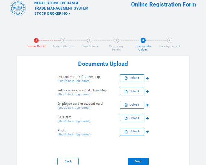 NEPSE TMS Registration Form Online