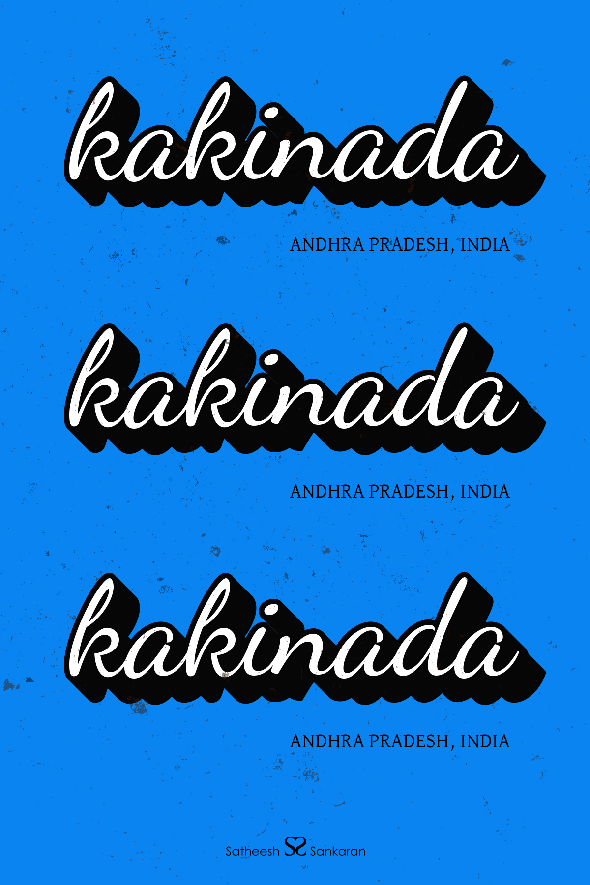 Kakinada, Andhra Pradesh in India - Typography Poster Design