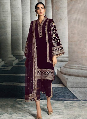 Deepsy Anaya Velvet pakistani Suits wholesaler