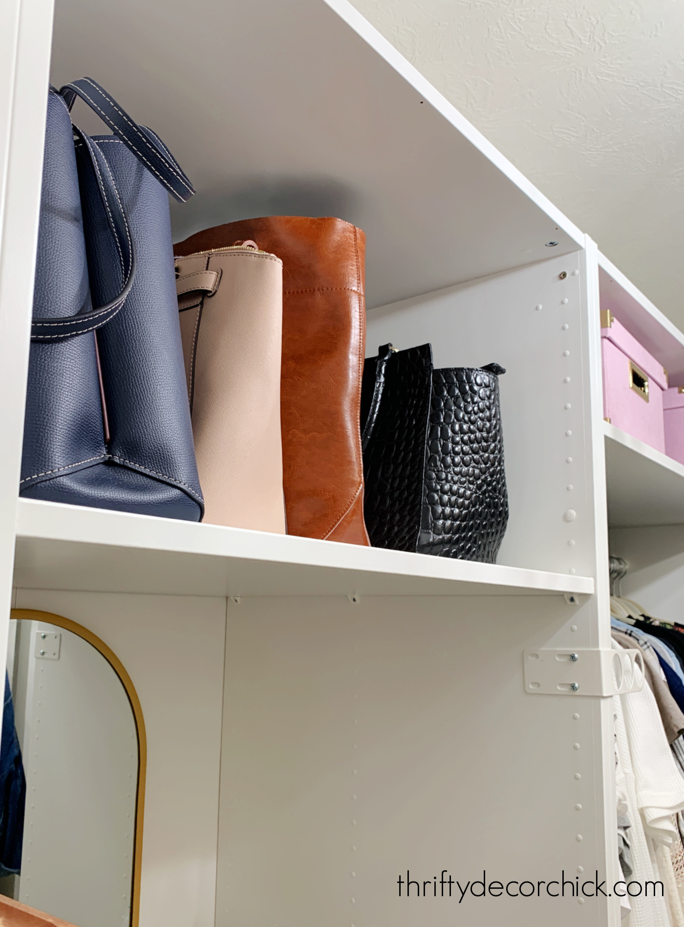 purse storage IKEA closet