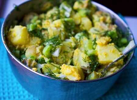 Cheezy Dill Vegan Potato Salad for Labor Day