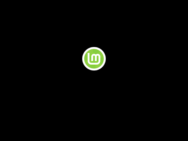 Pantalla con el logo de Linux Mint