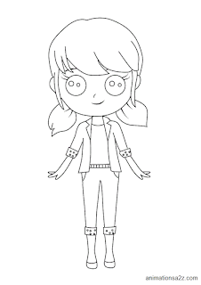 Cute but elegant girl coloring page