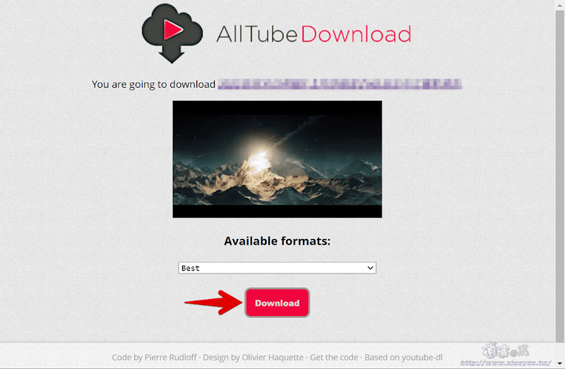 AllTube Download 網頁版 youtube - dl 圖形介面，下載 YouTube 影片和音訊