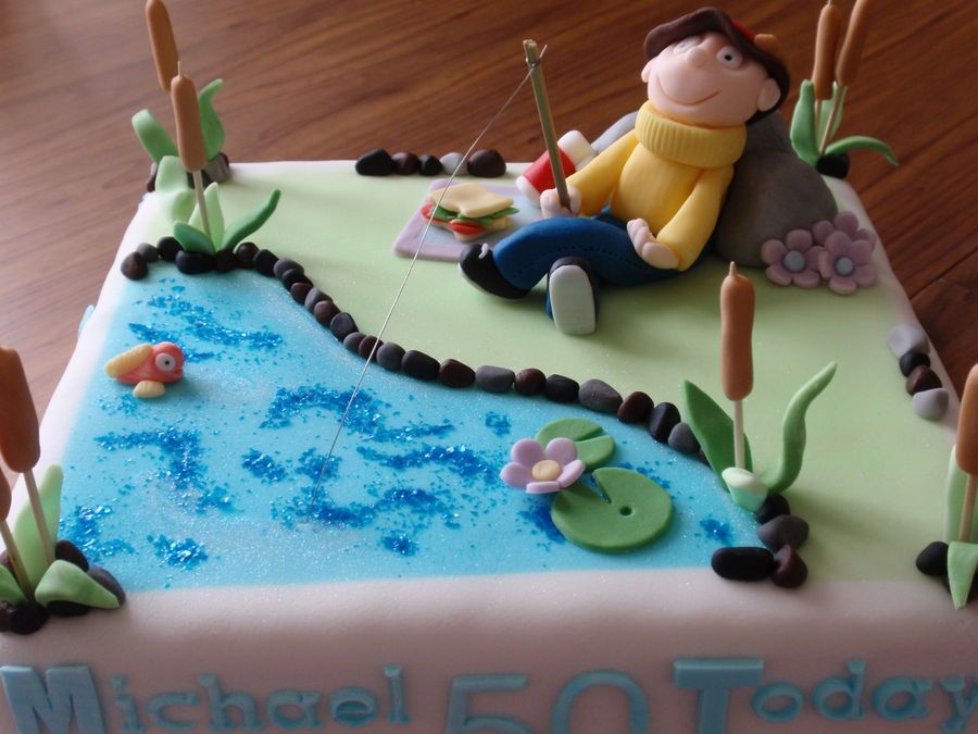 simple fishing cake