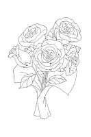 A bouquet of roses coloring sheet