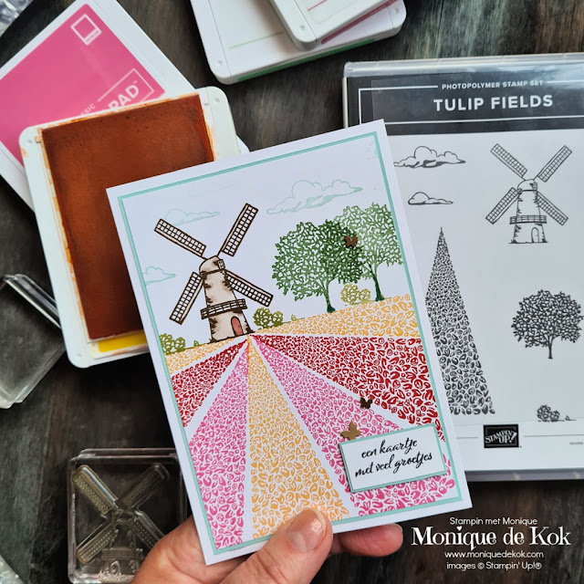 CHCHALLENGE, Tulip Fields, zelfgemaakte kaart, Stampin met Monique