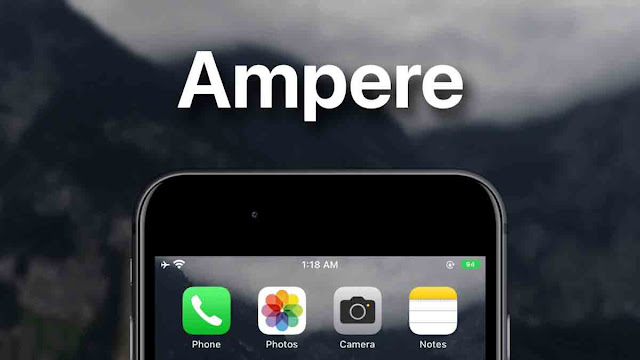 مؤشر مستوى بطارية Ampere iOS 16 على iOS 15.