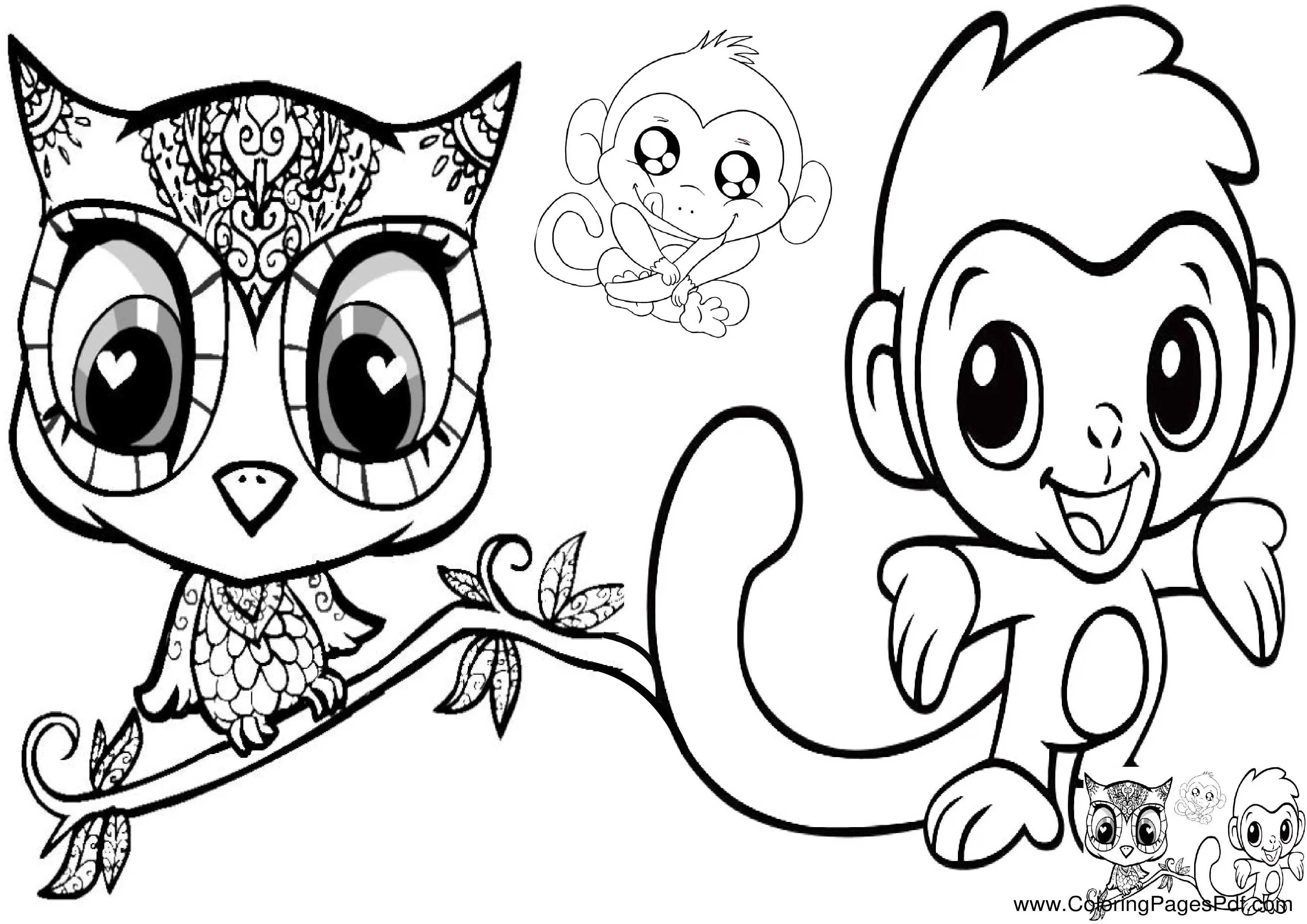 Free printable cute coloring pages