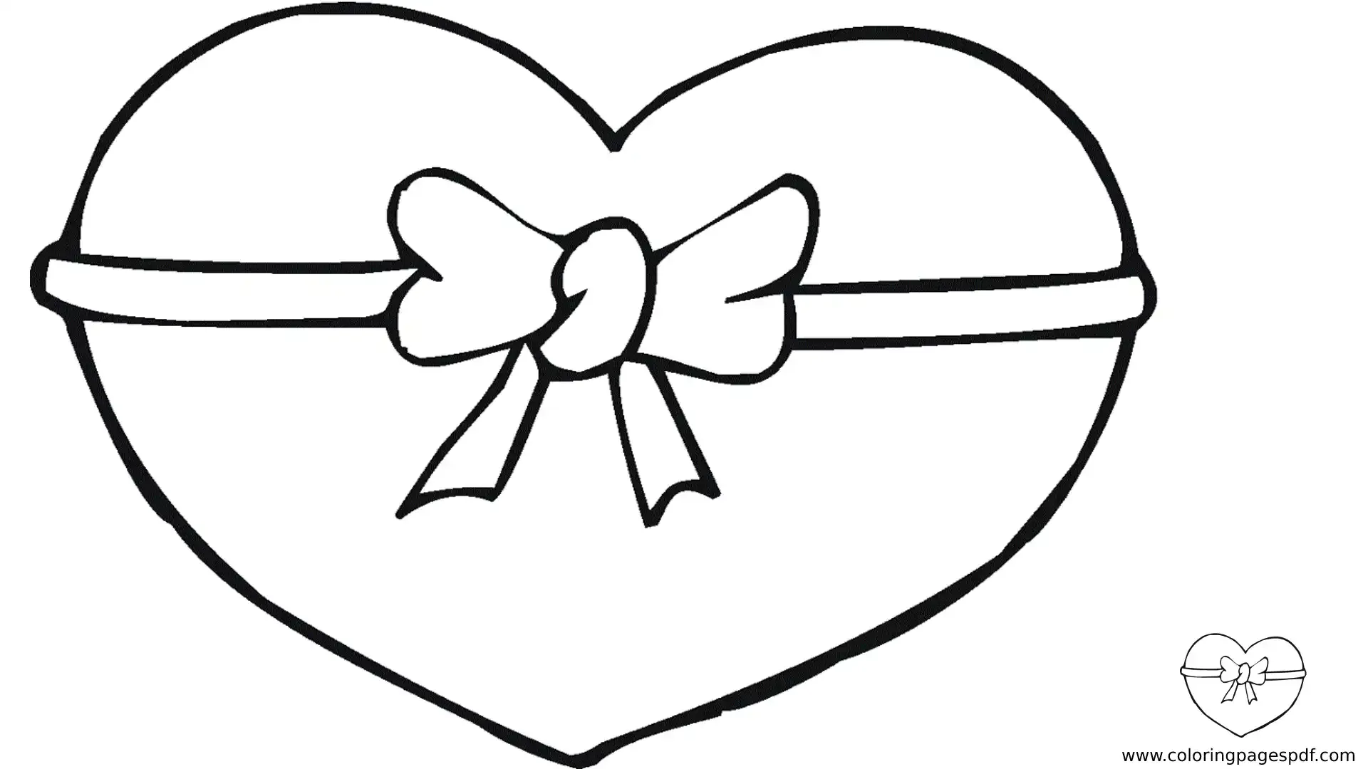 Coloring Pages Of A Heart With Ribbon