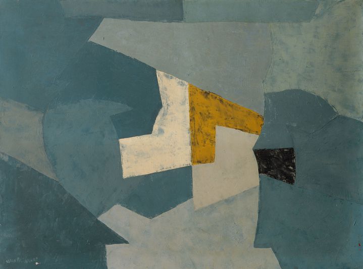 Serge Poliakoff, Composition au fond bleu, 1954, Musée des Beaux-Arts de Nantes