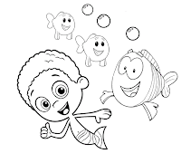 Gobi and the fish coloring page