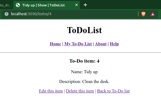 ToDoList show view with clever title