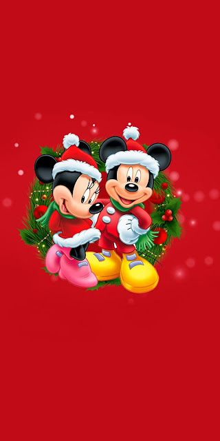 Red Disney iPhone Christmas Wallpaper