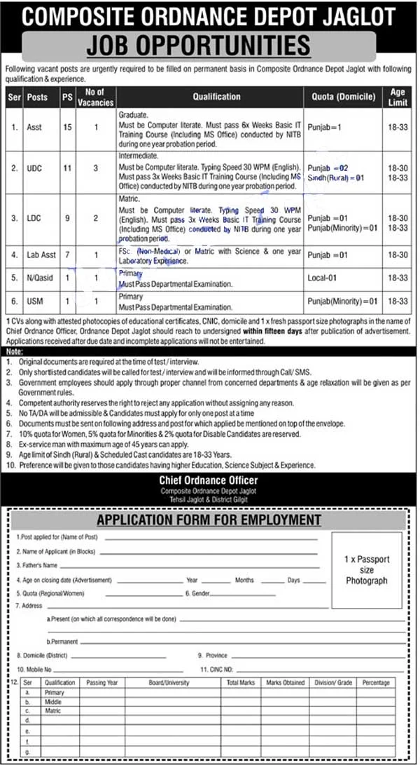 Pakistan Army Latest Civilian Jobs Advertisement 2022-Download Application Form