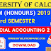 CU B.COM Third Semester Financial Accounting 2 (Honours) 2019 Question Paper | B.COM Financial Accounting 2 (Honours) 3rd Semester 2019 Calcutta University Question Paper