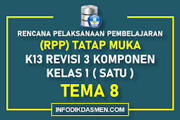RPP KELAS 1 TEMA 8 KURIKULUM 2013 REVISI 3 KOMPONEN