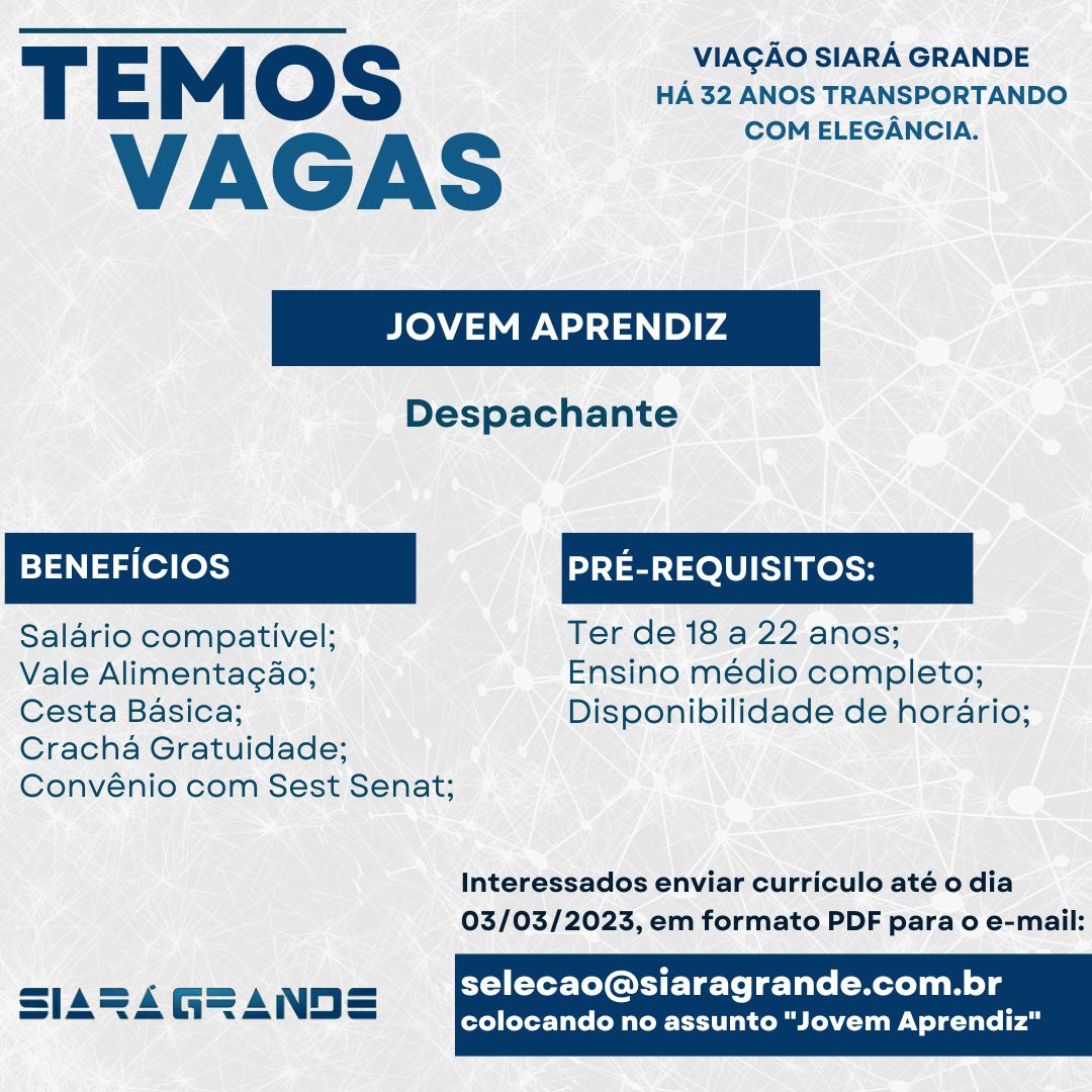 JOVEM APRENDIZ DESPACHANTE - FORTALEZA/CE