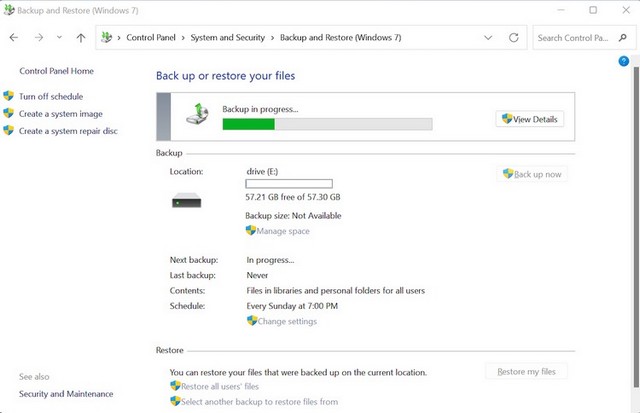 How to make a full backup of Windows 11