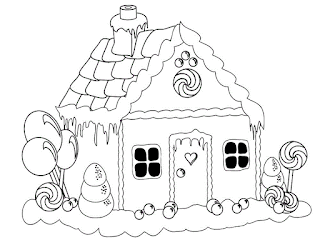 candies house coloring page