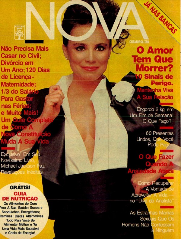 Propaganda antiga da Revista Nova promovendo seus destaques em outubro de 1988