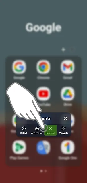 Uninstall Button on Apps Tray Picture