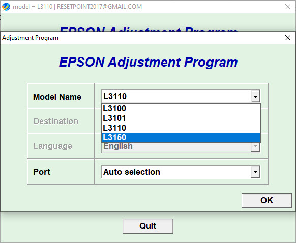 EPSON L3100 L3101 L3110 L3150 Resetter Tool + Keygen Free Download