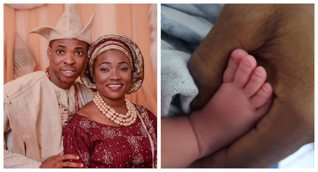 Comedian Woli Agba and his wife welcomes a baby boy (Photos)