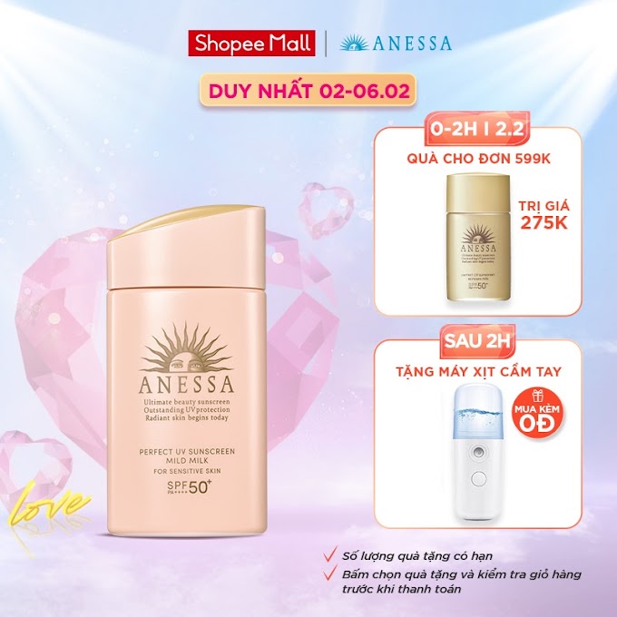 Mall Shop [ anessaofficialstore ] Sữa chống nắng dịu nhẹ cho da nhạy cảm Anessa Perfect UV Sunscreen Mild Milk 60ml_16204