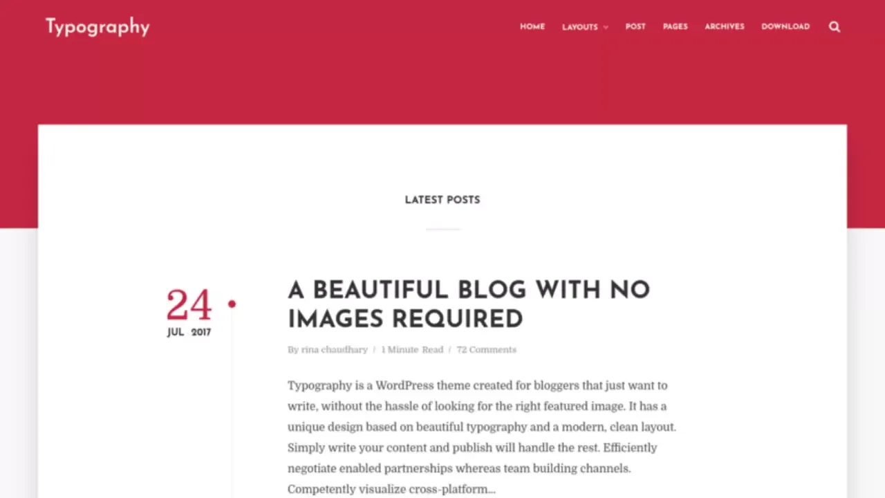 Typography Blogger Template is a text-based Blogger theme that comes with a minimalist design