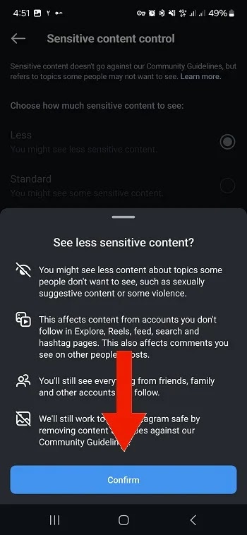 حل مشكلة عدم ظهور Instagram Explorer للمنشورات غير المناسبة في الإعدادات