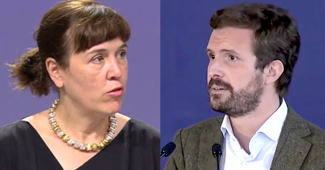 Veerle Nuyts y Pablo Casado