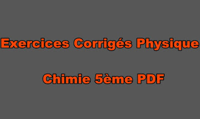 Physique Chimie 5ème Exercices Corrigés PDF