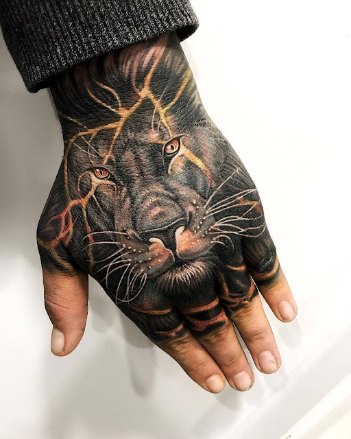 Hand Tattoos For Men Lion