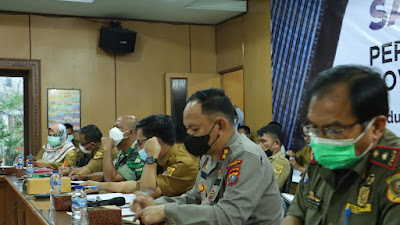 Kapolres Dairi Bersama Forkopimda Rapat Kordinasi Pembahasan Penanganan Covid- 19 di Kab. Dairi.