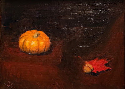 Little Bits of Fall by Anawanitia. Original oil painting depicting an autumn scene