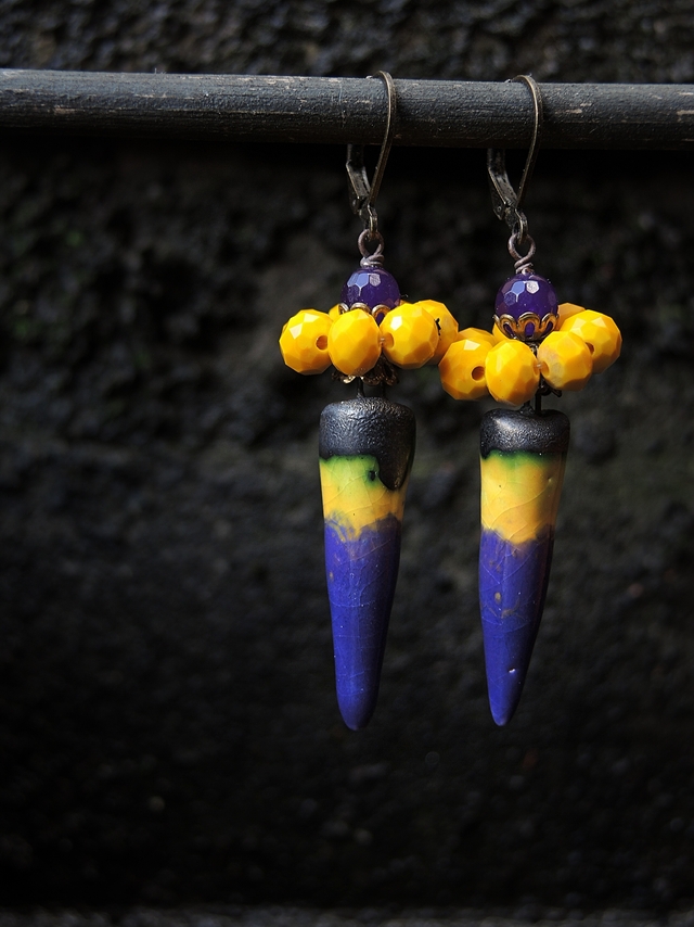 DIY oorbellen/earrings 'Viooltje'