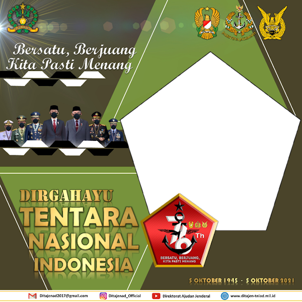 Link Twibbonize Hari Tentara Nasional Indonesia TNI 5 Oktober 2022 id: semarakhuttni76