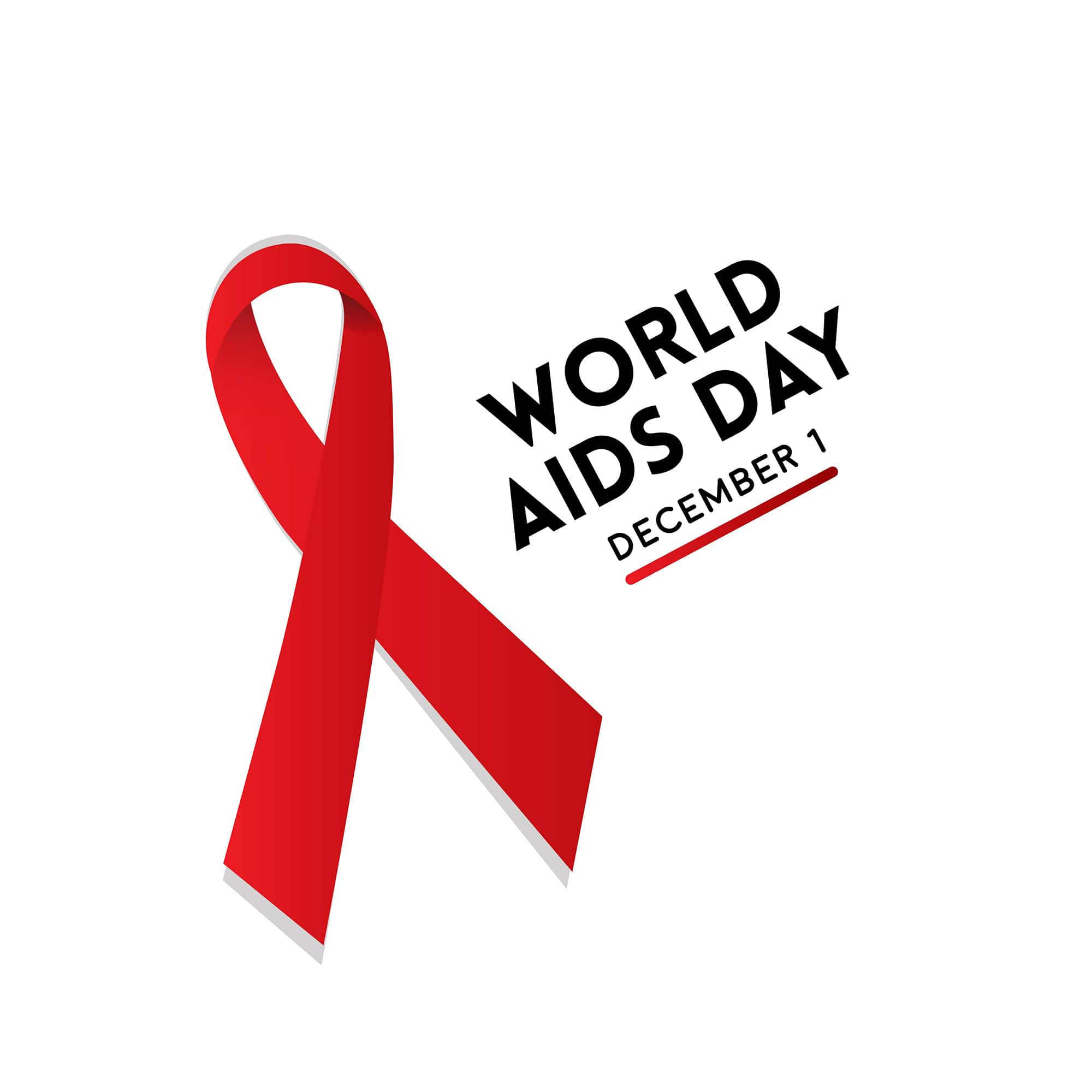 Red Ribbon vector illustration for World AIDS day awareness campaign for free download