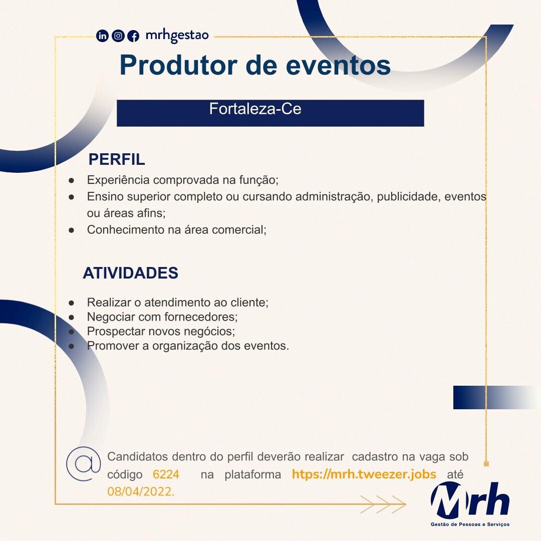 PRODUTOR(A) DE EVENTOS