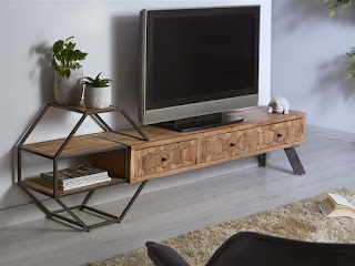 Mueble tv con estanteria estilo industrial