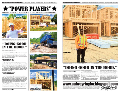 PAGES (8-9) - MAY 2023 "POWER PLAYERS" EDITION OF HOUSTON BUSINESS CONNECTIONS NEWSPAPER©