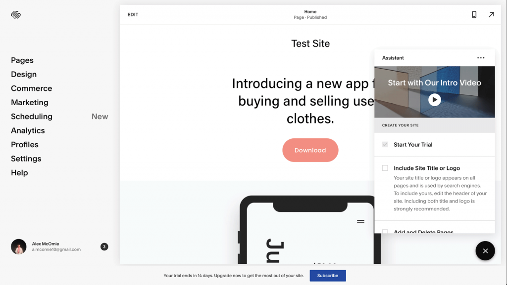 Squarespace --- Memulai Pembuat Situs Web