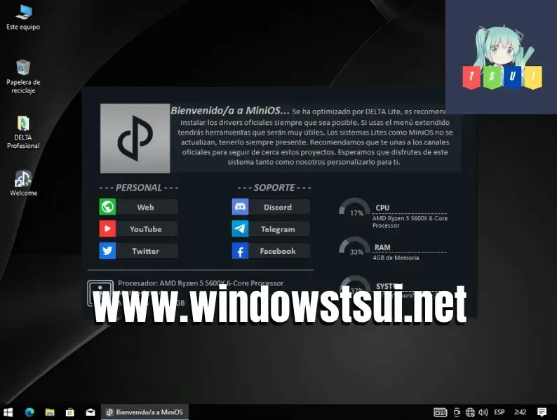 primer inicio windows 10 minios 2022.10 