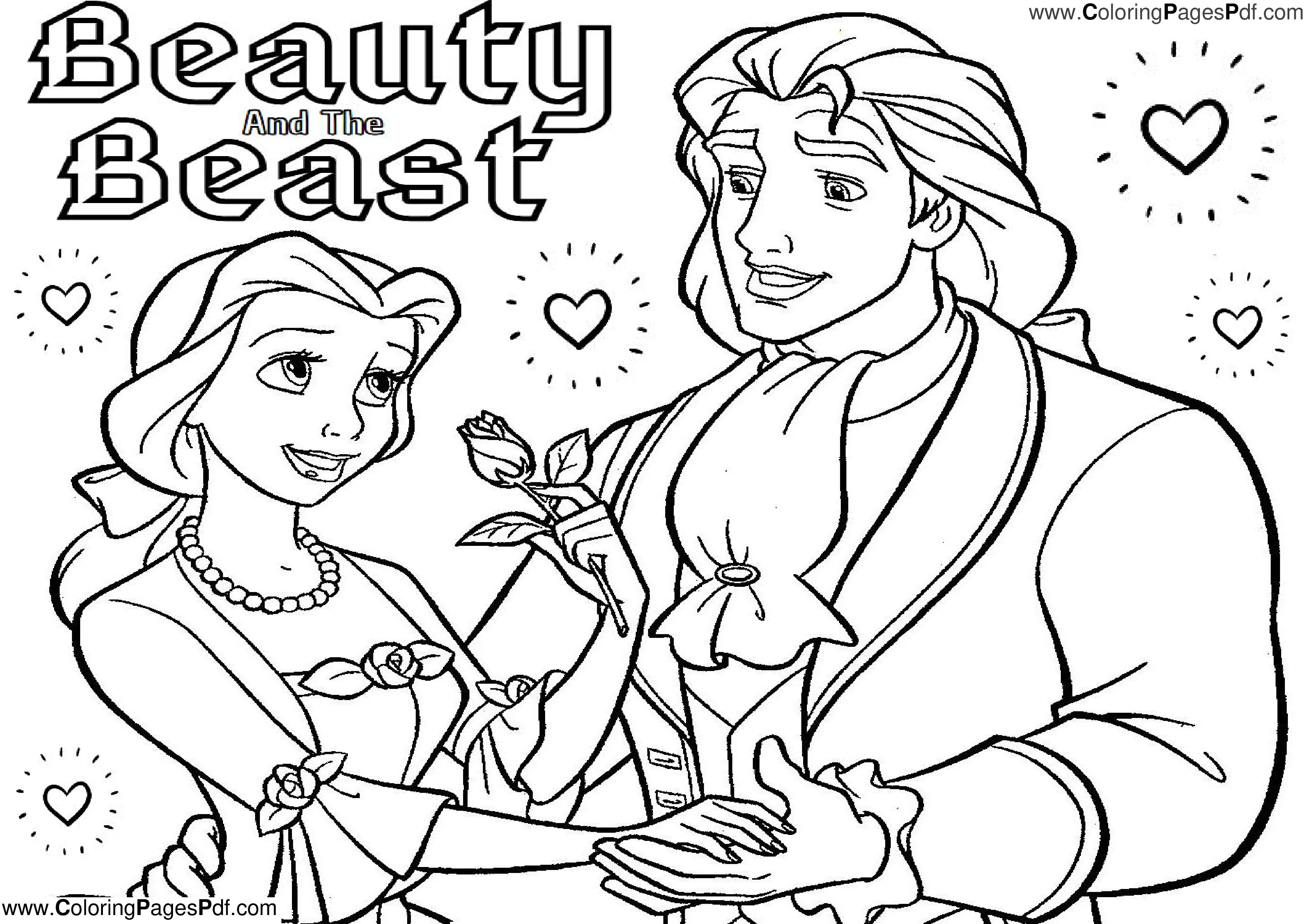 Beauty and the beast free printables