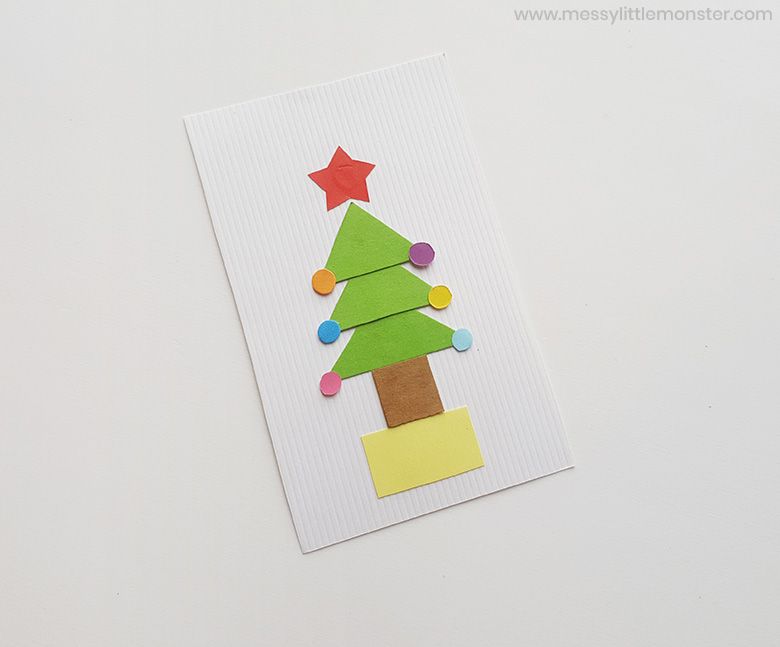 Paper shape Christmas tree craft