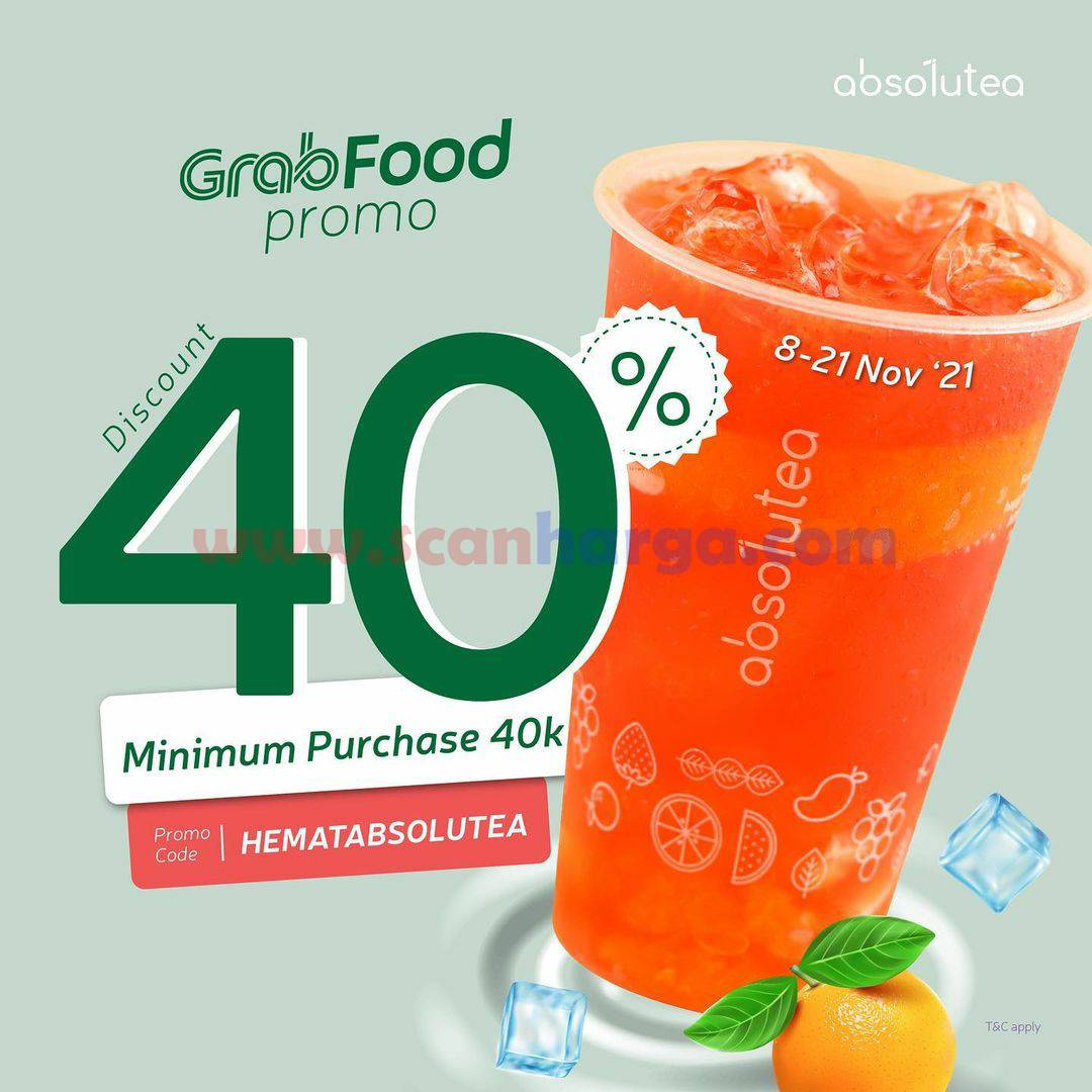 Promo Absolutea Diskon hingga 40% pemesanan via Grabfood
