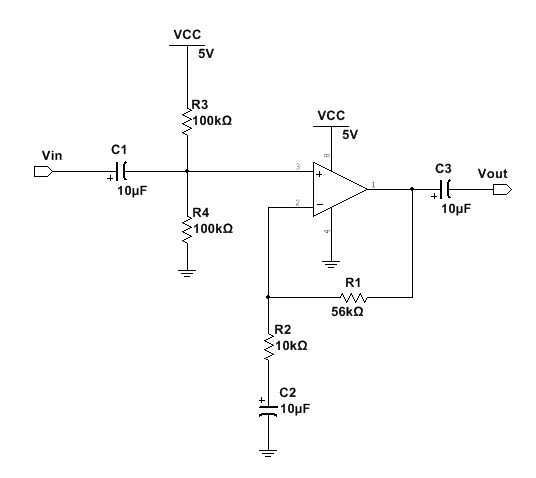 Biasing LM741 for Single Supply with Split Resistor Biasing