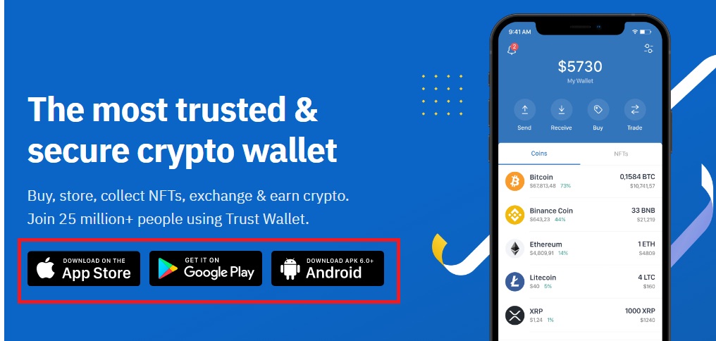 إنشاء محفظة Trust Wallet