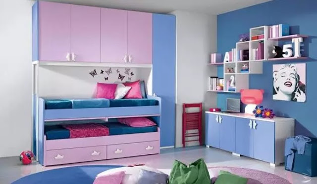 simple two colour combination for bedroom walls